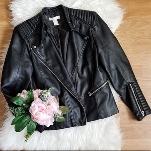 H&M Black Faux Leather Jacket